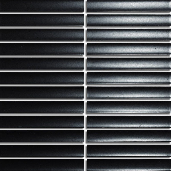 Victiles Tile FINGER MOSAIC PLAIN BLACK CONCAVE 20X145 MATT