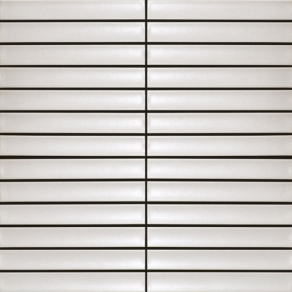 Victiles Tile FINGER MOSAIC PLAIN LIGHT GREY CONCAVE 20X145 MATT