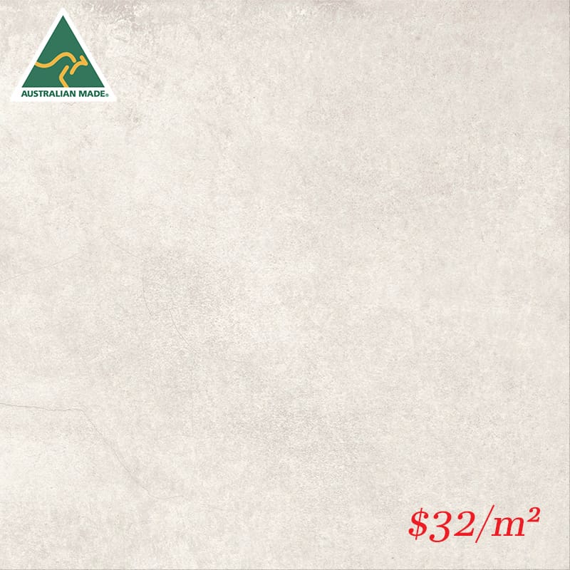 Victiles Tile KEN WHT45M KENSINGTON WHITE 450x450MM MATT Made in Australia
