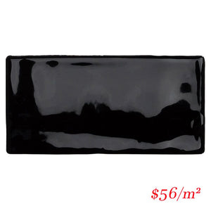 Victiles Tile LUX MID76G LUXE MIDNIGHT BLACK 76x152x9MM GLOSS