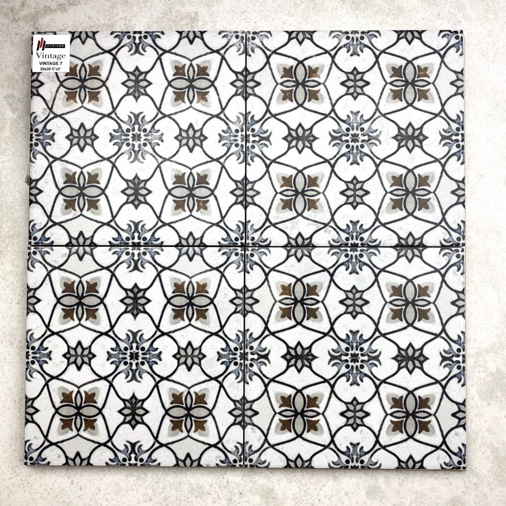 Victiles Tile MARI0032   VINTAGE DECOR 7 BLU 200X200MM VINDEC7 MADE IN ITALY