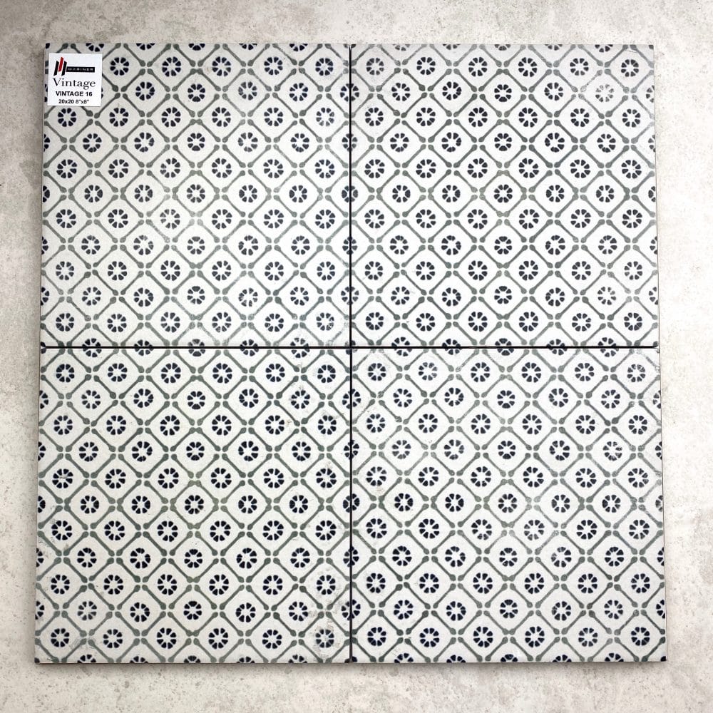 Victiles Tile MARI0036 VINTAGE DECOR 16 GREEN 200X200MM VINDEC16 MADE IN ITALY