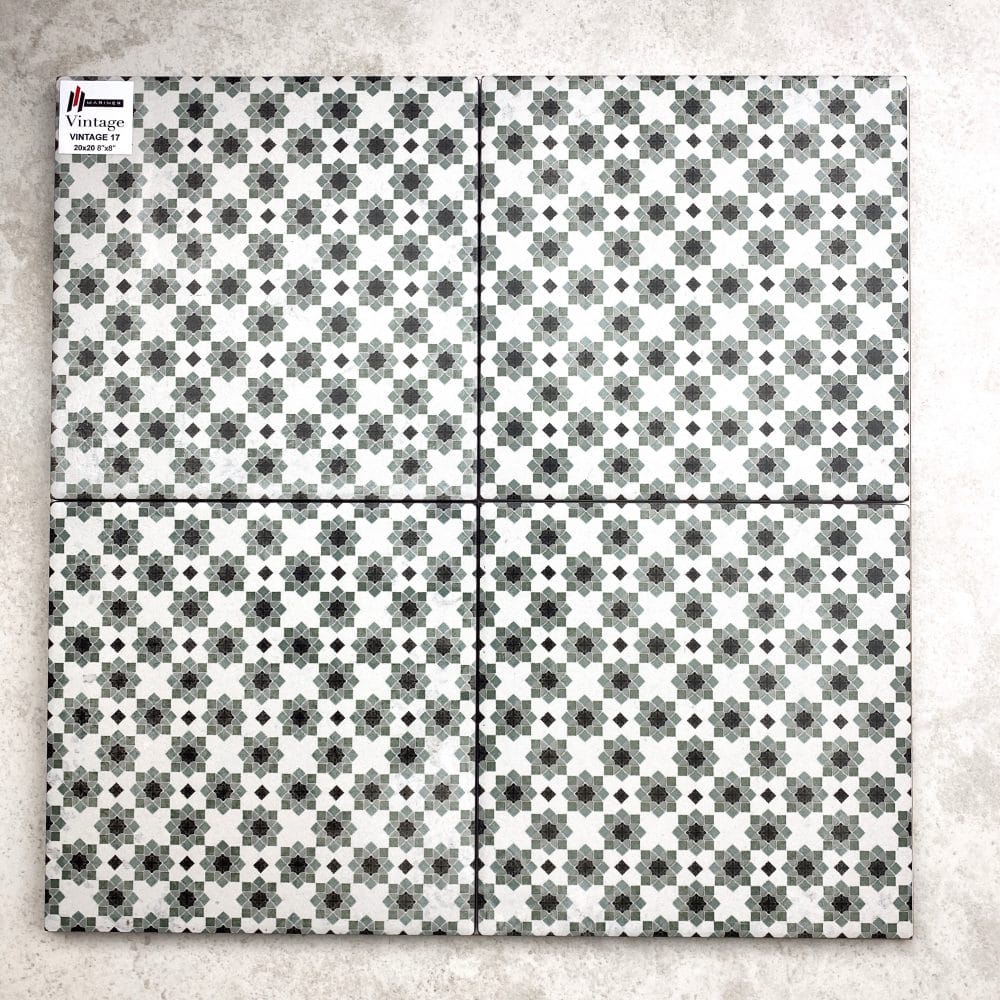 Victiles Tile MARI0037 VINTAGE DECOR 17 GREEN 200X200MM VINDEC17 MADE IN ITALY