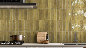 Victiles Tile OTWAY SUBWAY TILES - OLIVE 60X240mm GLOSS