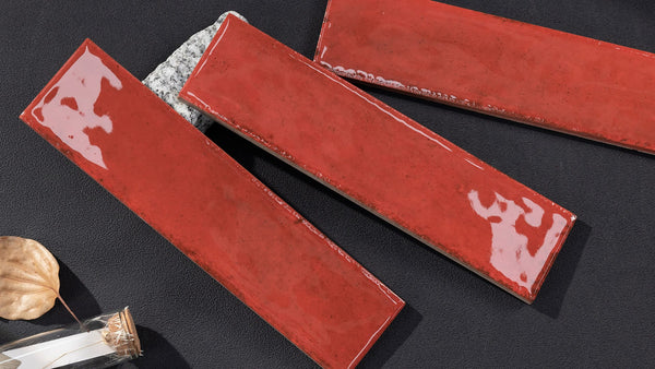 Victiles Tile OTWAY SUBWAY TILES - RED 60X240mm GLOSS