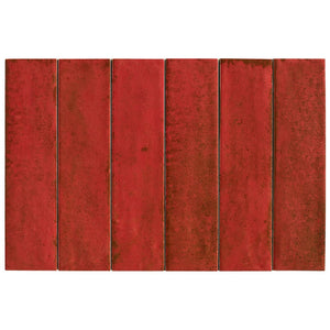 Victiles Tile OTWAY SUBWAY TILES - RED 60X240mm GLOSS