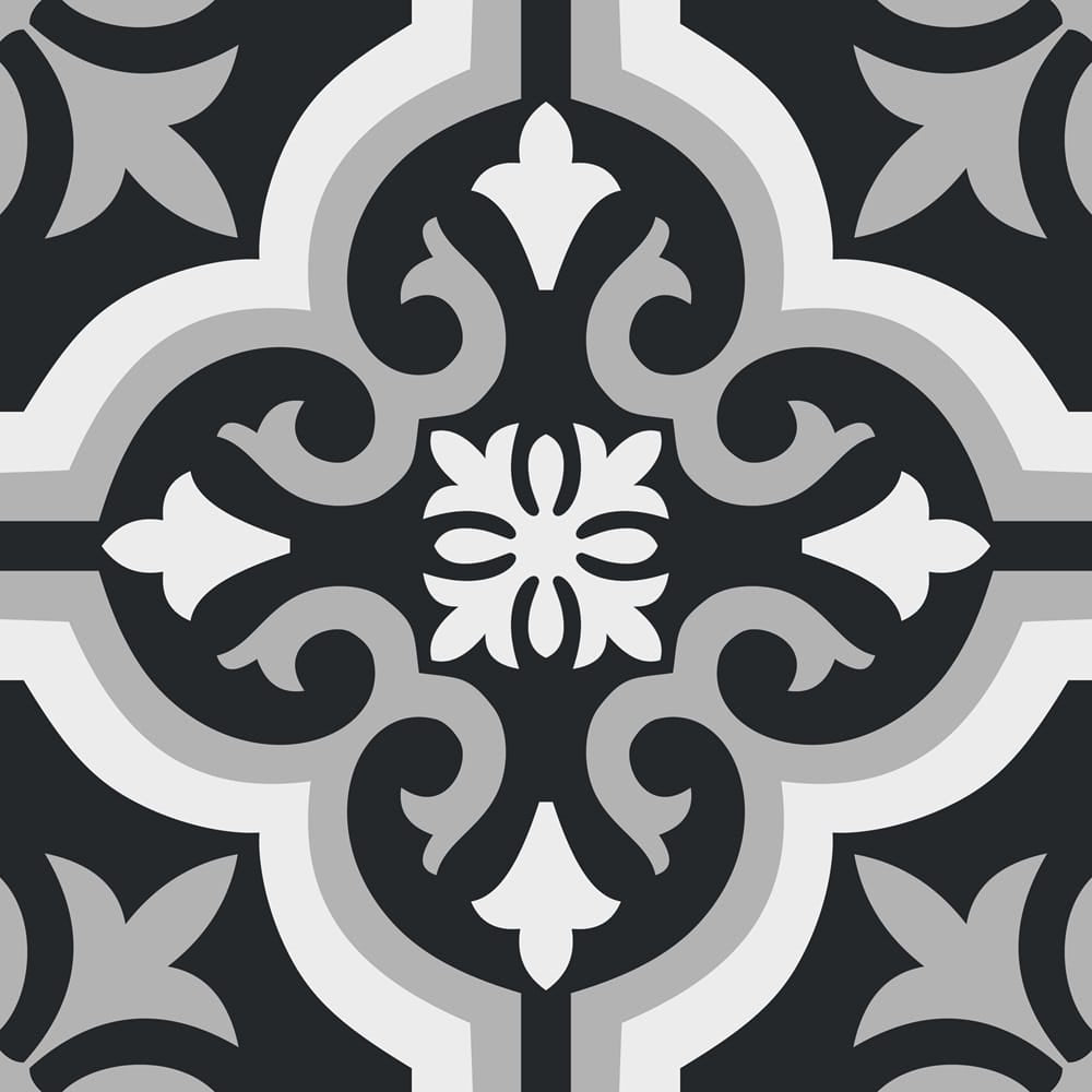 Victiles Tile PICASSO BRAGA BLK & WHT 200X200