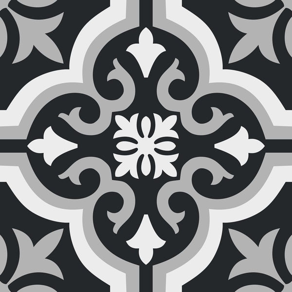 Victiles Tile PICASSO BRAGA BLK & WHT 200X200