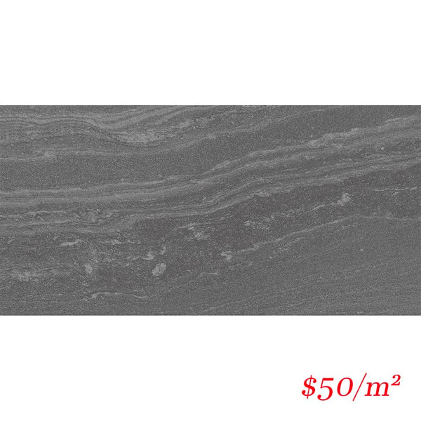 Victiles Tile SHA DGY459L SHADOW DR GREY 450X900MM LAPPATO