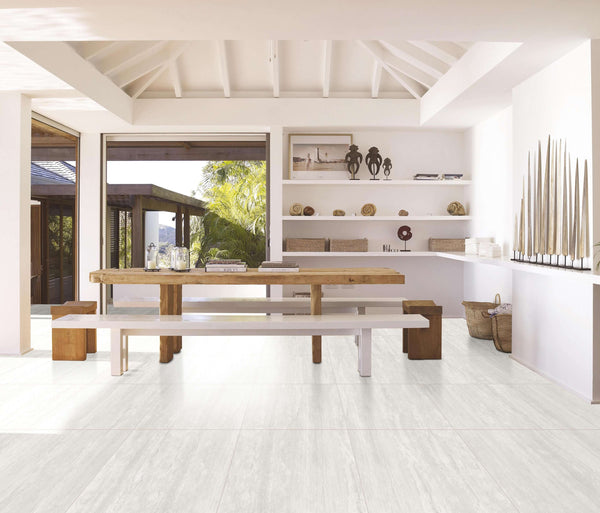 Victiles Tile T/TVCWL206060	ENTIVA TRAVERTINE VEIN CUT WHITE LASTRA 20MM 600*600 REC.