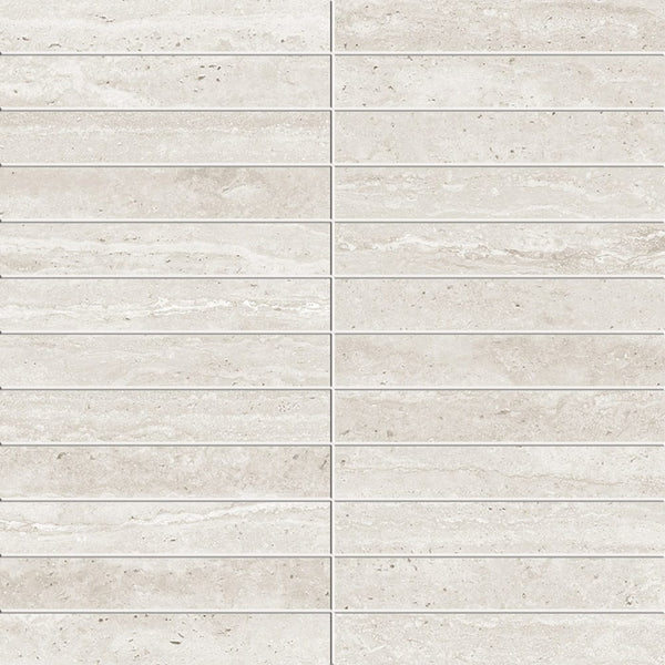 Victiles Tile T/TVCWMMOS ENTIVA TRAVERTINE VEIN CUT WHITE MATT P4 MOSAIC 298*298