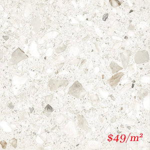 Victiles Tile TES MAR60M SWC TERRAZZO STONE MARSHMALLOW 600X600MM MATT