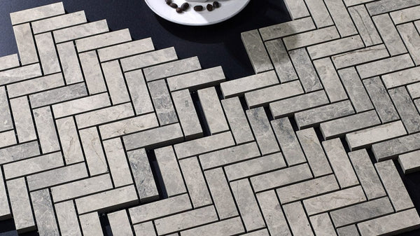 Victiles Tile TUNDRA GREY CHEVRON 22X98MM MOSAIC MATT SMOOTH GRIP