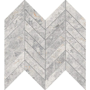 Victiles Tile TUNDRA GREY CHEVRON 22X98MM MOSAIC MATT SMOOTH GRIP