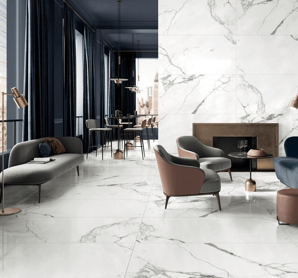 Victiles Tile VICTILES Carrara Marble 600X600mm Polished Porcelian Tile