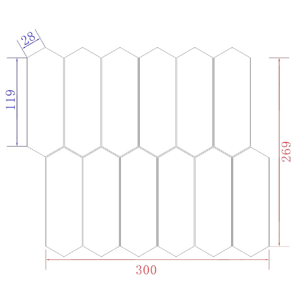 VT-MR711-4 ORBAT WHITE MOSAIC 300X269MM -ARROW