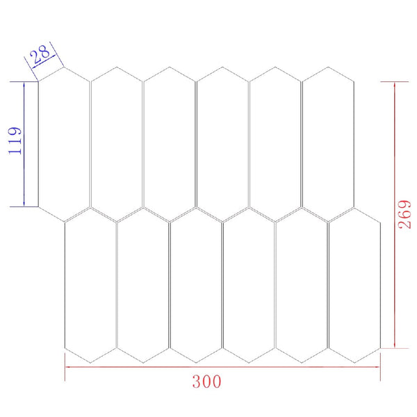 VICTILES Tile VT-MR713-4 ORBAT LIGHT GREY MOSAIC 300X269MM -ARROW