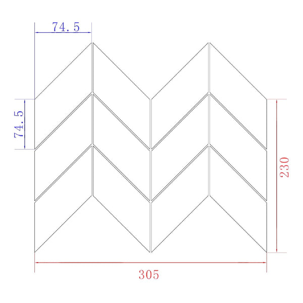 VICTILES Tile VT-MR713-7 ORBAT LIGHT GREY MOSAIC 300X269MM -CHEVRON