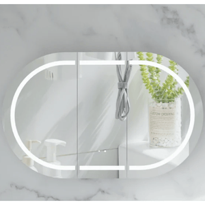 Victiles Vanities C-12075CSMWL CARYSIL MYSTIC 1200X750MM MATTE WHITE OVAL LED SHAVING CABINET