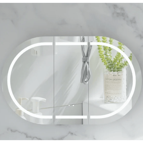 Victiles Vanities C-12075CSMWL CARYSIL MYSTIC 1200X750MM MATTE WHITE OVAL LED SHAVING CABINET
