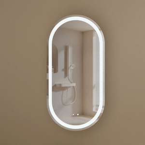 Victiles Vanities C-4590OSWAL CARYSIL NOBLE 450X900MM WALNUT OVAL LED SHAVING CABINET