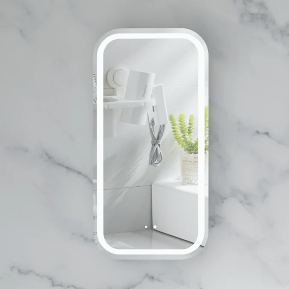 Victiles Vanities C-4590RSMWL CARYSIL EARLS 450X900MM MATTE WHITE SQUIRCLE LED SHAVING CABINET