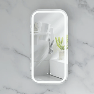 Victiles Vanities C-4590RSMWL CARYSIL EARLS 450X900MM MATTE WHITE SQUIRCLE LED SHAVING CABINET