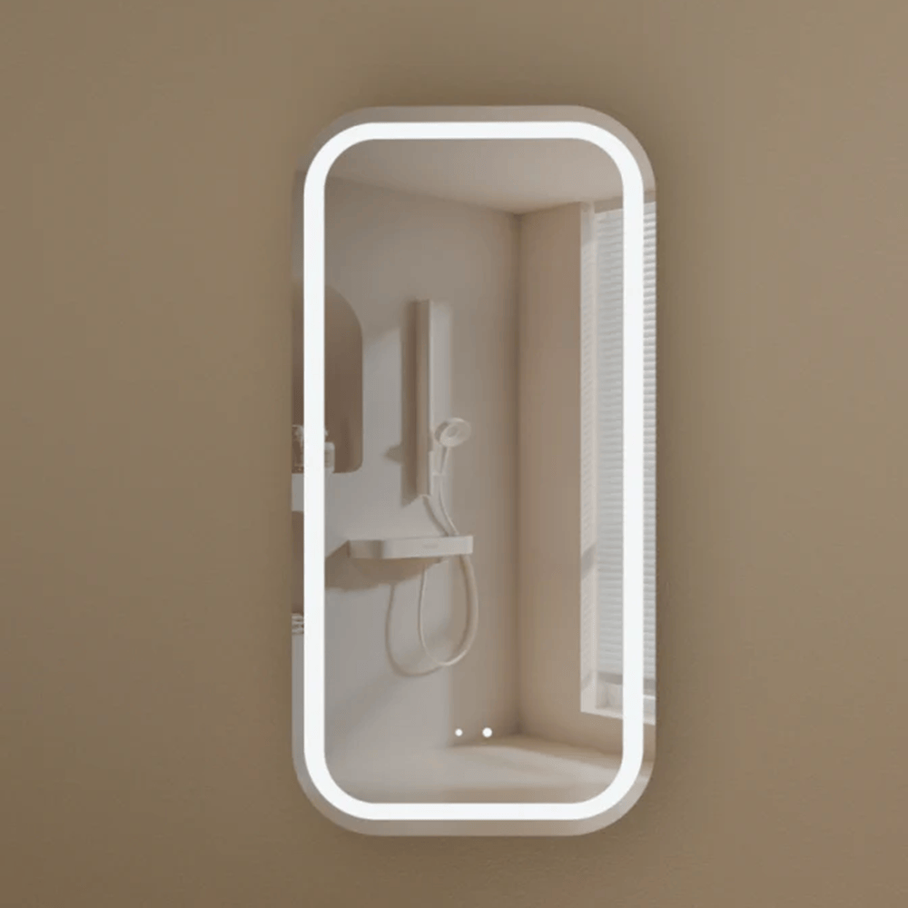 Victiles Vanities C-4590RSWAL CARYSIL EARLS 450X900MM WALNUT SQUIRCLE LED SHAVING CABINET