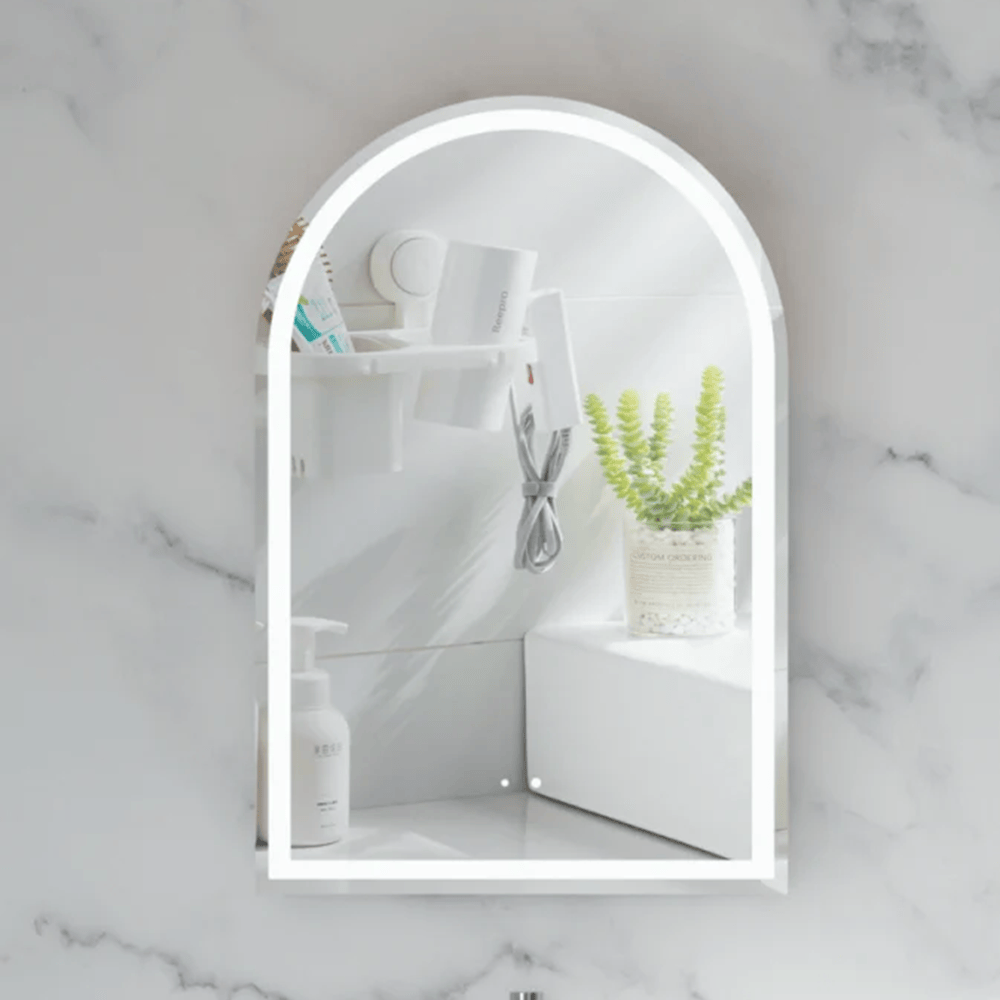 Victiles Vanities C-6090ASMWL CARYSIL IMPERIAL 600X900MM MATTE WHITE ARCH LED SHAVING CABINET