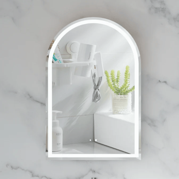 Victiles Vanities C-6090ASMWL CARYSIL IMPERIAL 600X900MM MATTE WHITE ARCH LED SHAVING CABINET