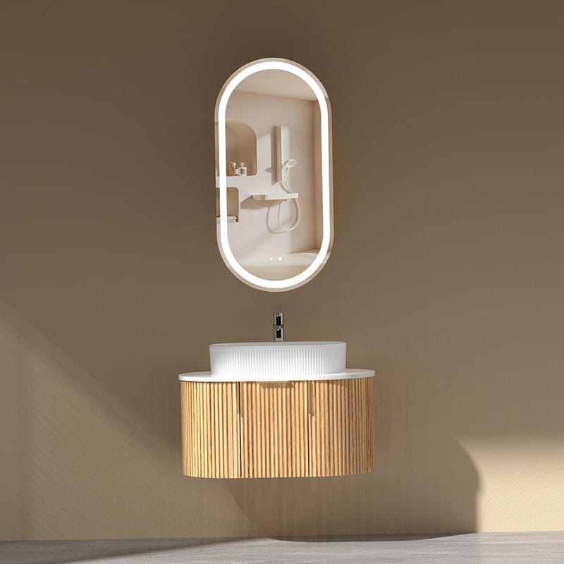 Victiles Vanities CARYSIL 750mm Fluted Wall Hung Vanity 750 x 469 x 412mm