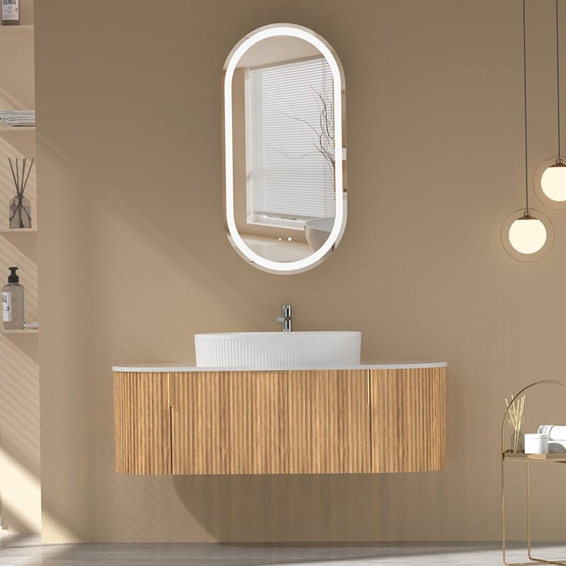 Victiles Vanities CARYSIL 1200mm Fluted Wall Hung Vanity 1200 x 469 x 412mm
