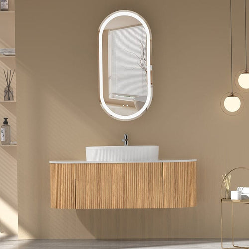 Victiles Vanities CARYSIL 1200mm Fluted Wall Hung Vanity 1200 x 469 x 412mm