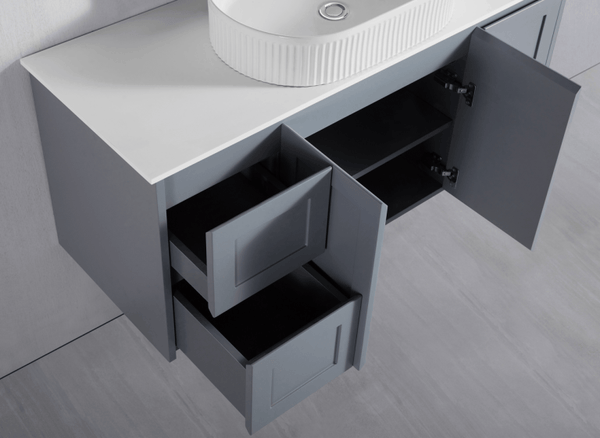 VICTILES WH76-1200WGM Luna Collection Vanity 1200mm - Matt Grey Single Bowl / Double Bowls
