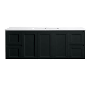 VICTILES WH76-1500WBM Luna Collection Vanity 1500mm - Matt Black Single Bowl / Double Bowls