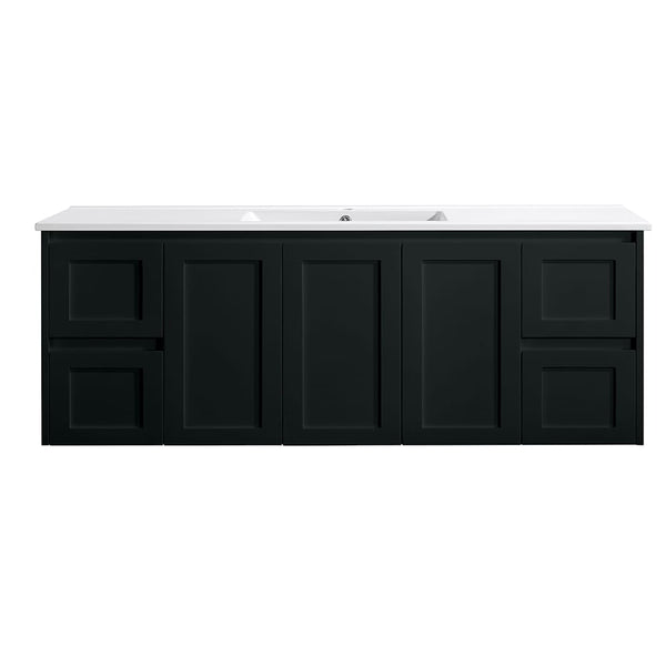VICTILES WH76-1500WBM Luna Collection Vanity 1500mm - Matt Black Single Bowl / Double Bowls