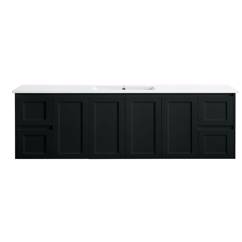 VICTILES WH76-1800WBM Luna Collection Vanity 1800mm - Matt Black Double Bowls