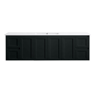 VICTILES WH76-1800WBM Luna Collection Vanity 1800mm - Matt Black Double Bowls