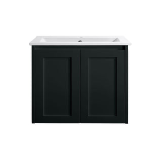 VICTILES WH76-600WBM Luna Collection Vanity 600mm - Matt Black Single Bowl