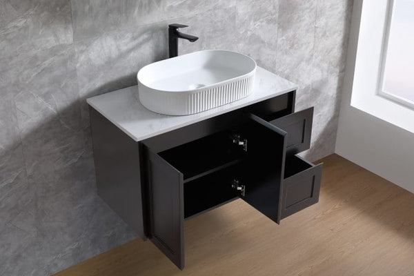 VICTILES WH76-900WBM Luna Collection Vanity 900mm - Matt Black Single Bowl