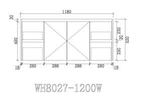 VICTILES WH8027-1200W Willow Collection Vanity 1200mm - Gloss White Single Bowl / Double Bowls