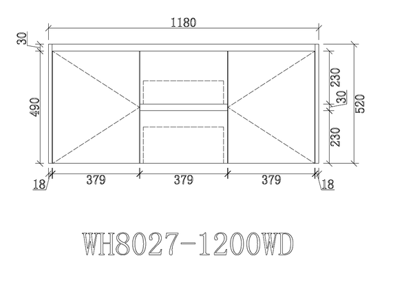 VICTILES WH8027-1200W Willow Collection Vanity 1200mm - Gloss White Single Bowl / Double Bowls