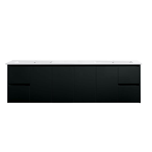 VICTILES WH8027-1800DWBM Willow Collection Vanity 1800mm - Matt Black Double Bowls