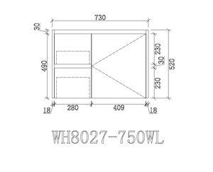VICTILES WH8027-750W Willow Collection Vanity 750mm - Gloss White Single Bowl