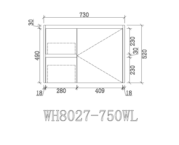 VICTILES WH8027-750W Willow Collection Vanity 750mm - Gloss White Single Bowl