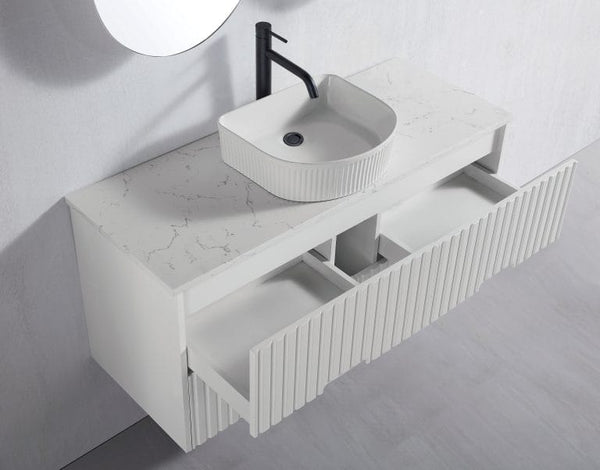 VICTILES WH86-1200WM Elena Collection Vanity 1200mm - Matt White Single Bowl