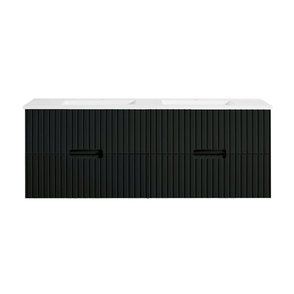 VICTILES WH86-1500DWBM Elena Collection Vanity 1500mm - Matt Black Double Bowls