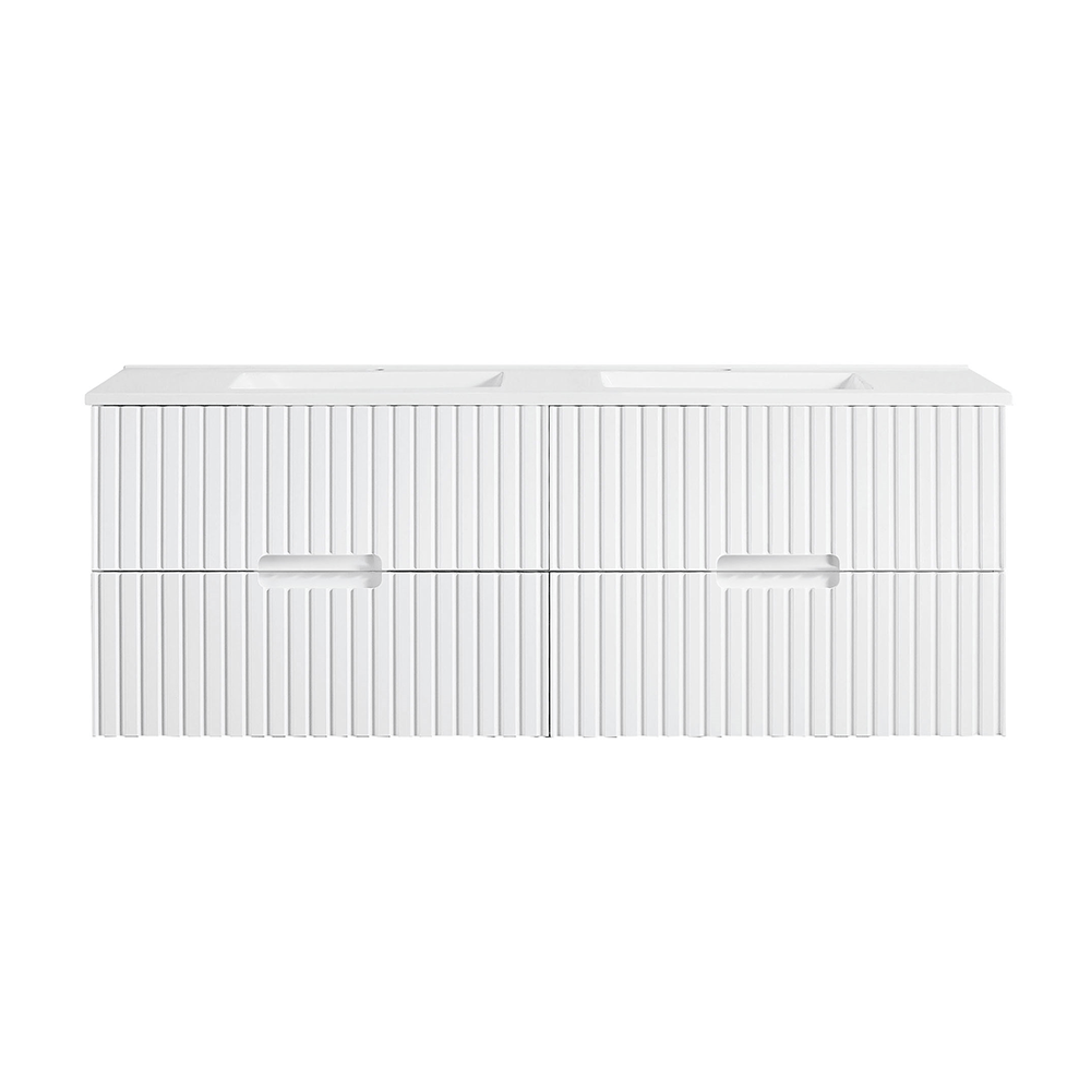 VICTILES WH86-1500DWM Elena Collection Vanity 1500mm - Matt White Double Bowls