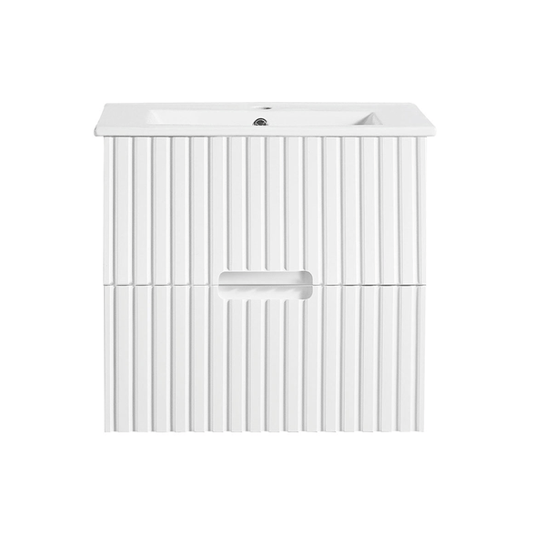 VICTILES WH86-600W Elena Collection Vanity 600mm - Matt White Single Bowl