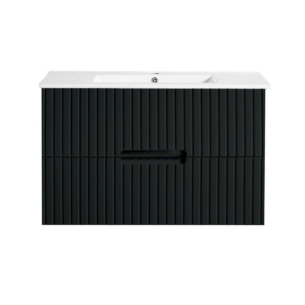 VICTILES WH86-900WBM Elena Collection Vanity 900mm - Matt Black Single Bowl